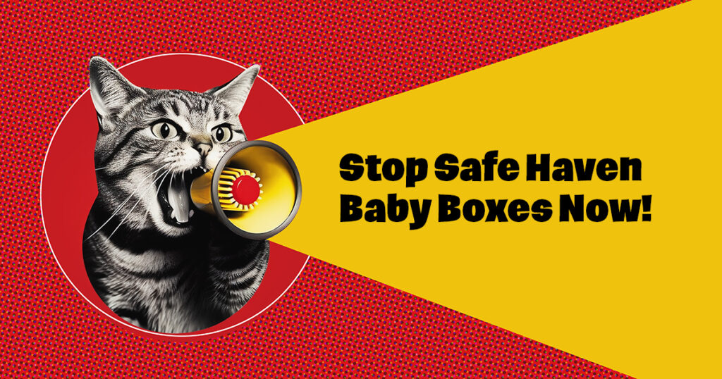 Get involved to stop safe haven baby boxes now
